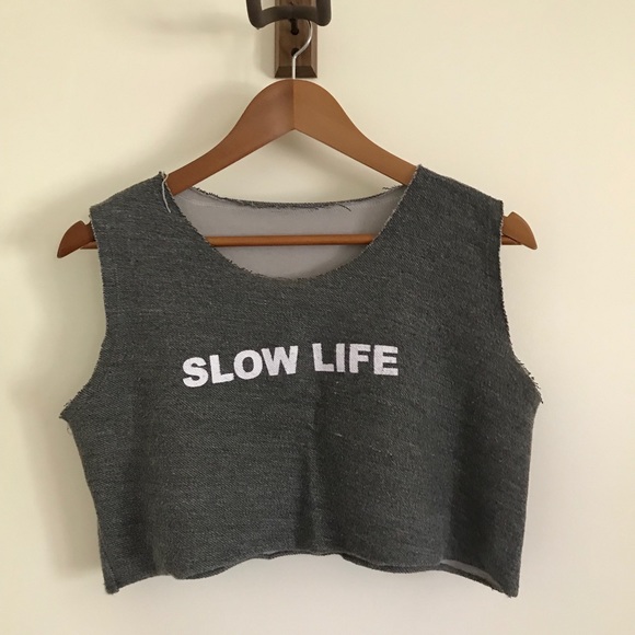 "slow life" cropped shirt - Picture 2 of 3